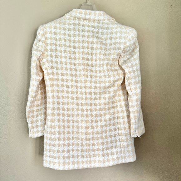 Vintage Anne Klein Houndstooth Wool Blend Skirt Suit Set Cream Size 8/10 - Picture 6 of 9